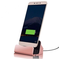 Estação de Celular Tipo C USB Suporte de mesa Carregar Rosa