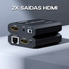 Extensor Hdmi 4k UltraHD Cabo de Rede Rj45 Com Sensor Ir e 2 Saidas - comprar online