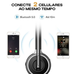 Fone de ouvido Sem Fio M5 Mpow Bluetooth Com Microfone + BASE DE CARREGAMENTO - comprar online