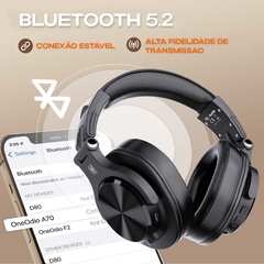 Fone de ouvido Sem fio A70 Fusion Bluetooth 5.2 Headset com Microfone Oneodio - VIPO Eletrônicos - Áudio e Vídeo