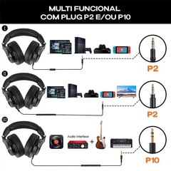 Fone de ouvido Sem fio A70 Fusion Bluetooth 5.2 Headset com Microfone Oneodio - loja online