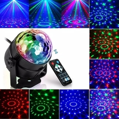 Imagem do Globo de Luzes Giratorio(Ativado por som) RGB USB SD Mp3 - DJ Festa Balada