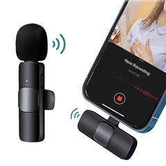 Mini Microfone de Lapela Sem Fio USB Tipo C para Celular Android
