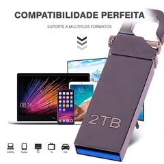 Imagem do Pen Drive 2 TB Retangular Metalico 2048gb Usb 3.0 Cinza Escuro