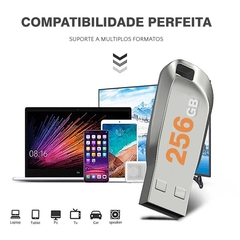 Pen Drive 256 gb Gigabyte Metalico Usb 3.0 PRATA - VIPO Eletrônicos - Áudio e Vídeo