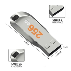 Pen Drive 256 gb Gigabyte Metalico Usb 3.0 PRATA - comprar online