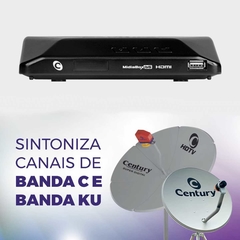 Receptor Parabólica Digital B5 com RBS TV POA Century Banda C KU - loja online