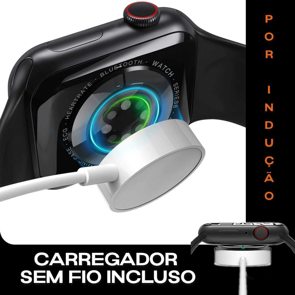 Lancamento Relogio Smartwatch W28 Pro Serie 8 IP68 Carregador sem fio