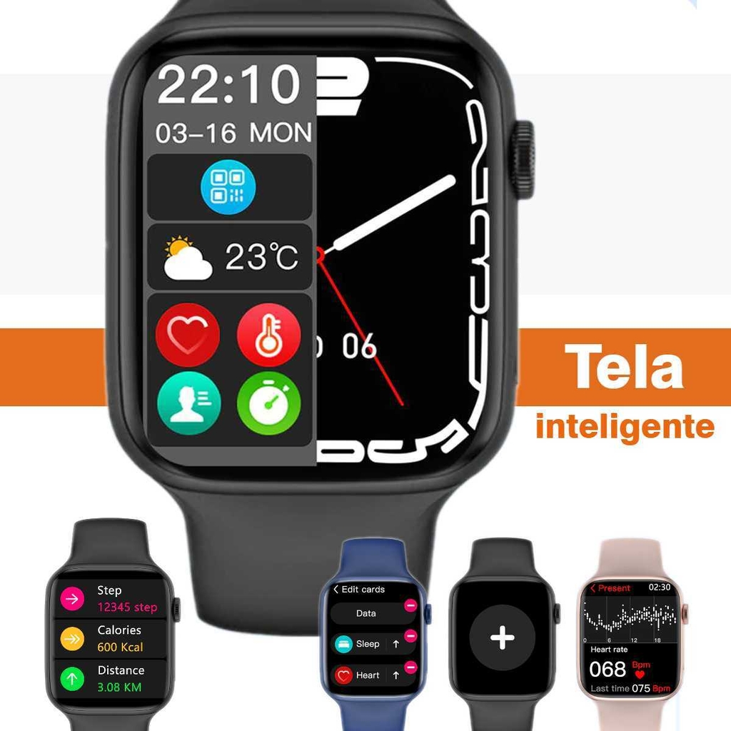 Relogio Digital Full Touch Faz e Recebe Chamadas Com Carregador