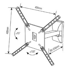 Suporte TV Brasforma 10" a 55" polegadas Articulado SBRP130