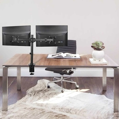Suporte de mesa para 2x Monitores bi-articulado duplo Brasforma BM721 - comprar online