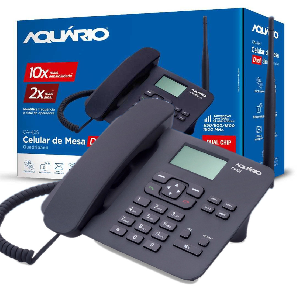 Telefone Celular de mesa Rural Fixo DUAL CHIP CA42S