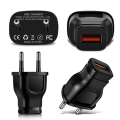 Tomada Adaptador de Energia USB carregador 5w Bivolt - Preto na internet