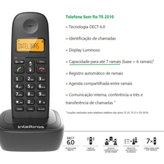 Telefone Sem Fio TS 2510 identificador de chamadas Preto - VIPO Eletrônicos - Áudio e Vídeo
