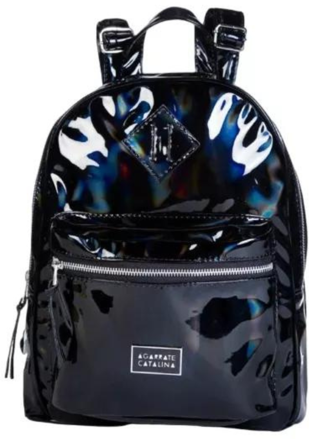 Mochila negra charol sale