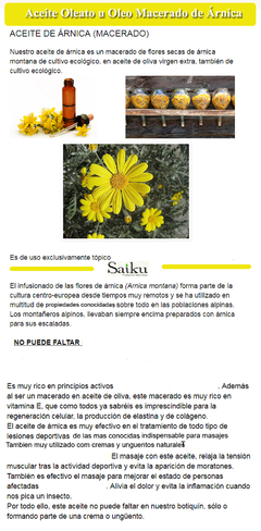 Aceite De Arnica Puro Por 100ml En Belgrano Caba !!! Envios a todo el Pais - tienda online