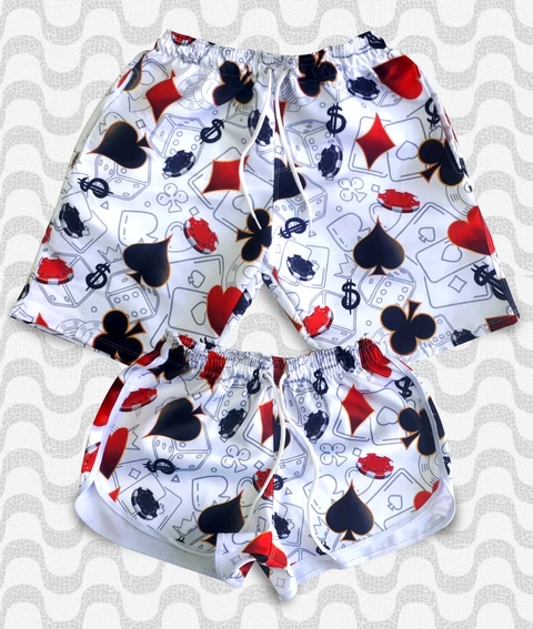 Shorts Summer Kit Casal - Shorts combinado Moda praia