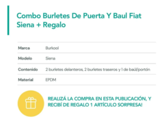 Combo Burletes De Puerta Y Baul Fiat Siena + Regalo - comprar online