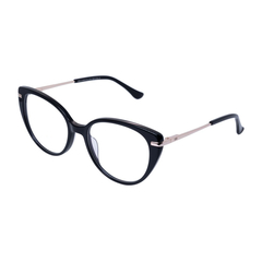 Óculos de Grau Feminino Empório Glasses Preto Gatinho Oval EG3149 C5 51