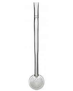 Bomba de Chimarrão S501 Chata 19 cm em Aço Inox