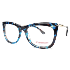 Armação para Óculos Feminino Carmim Azul Mesclado Gatinho CRM41202 C4 53