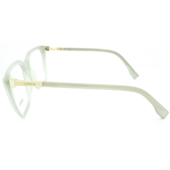 Armação para Óculos Feminino Carmim Branco Cristal Gatinho CRM41968 C4 53
