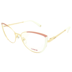 Armação para Óculos Feminino Carmim Dourado/Branco/Rosa Gatinho CRM41628 C2 53