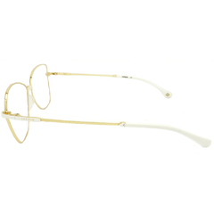 Armação para Óculos Feminino Carmim Dourado Gatinho CRM41539 C1 57