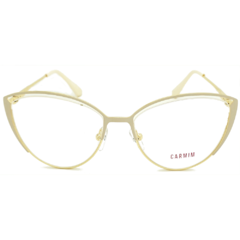 Armação para Óculos Feminino Carmim Off White/Dourado Gatinho CRM41984 C2 54