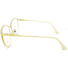 Armação para Óculos Feminino Carmim Off White/Dourado Gatinho CRM41984 C2 54 na internet