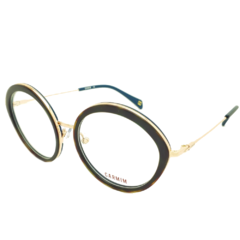 Armação para Óculos Feminino Carmim Verde Musgo/Dourado Redondo CRM41643 C4 52
