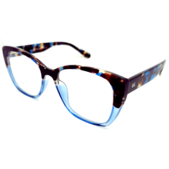 Armação para Óculos Feminino Empório Glasses Azul Cristal/Marrom Mesclado Clip-On EG3456 C17 53