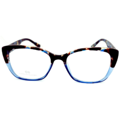 Armação para Óculos Feminino Empório Glasses Azul Cristal/Marrom Mesclado Clip-On EG3456 C17 53