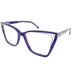 Armação para Óculos Feminino Empório Glasses Azul Marinho/Cristal Gatinho/Quadrado EG5003 C13 54