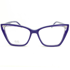 Armação para Óculos Feminino Empório Glasses Azul Marinho/Cristal Gatinho/Quadrado EG5003 C13 54