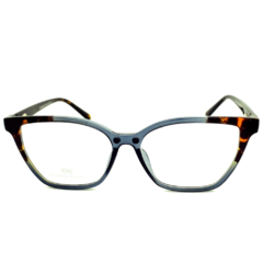 Armação para Óculos Feminino Empório Glasses Azul Mesclado Cristal Clip-On EG3438 C13 53