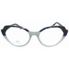 Armação para Óculos Feminino Empório Glasses Branco Leitoso/Mescla Gatinho/Redondo EG3461 C4 50