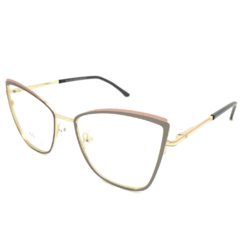 Armação para Óculos Feminino Empório Glasses Cinza/Dourado/Rosa Baby Gatinho/Quadrado EG4220 C8 54