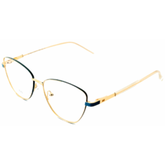 Armação para Óculos Feminino Empório Glasses Dourado/Azul Gatinho EG4229 C13 55