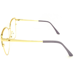 Armação para Óculos Feminino Empório Glasses Dourado/Cinza/Preto Gatinho EG4216 C13 55