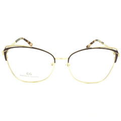 Armação para Óculos Feminino Empório Glasses Dourado/Marrom Fosco Gatinho EG4204 C1 54