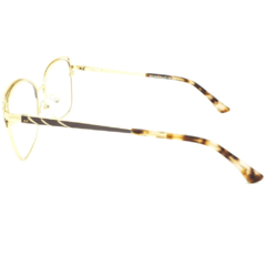 Armação para Óculos Feminino Empório Glasses Dourado/Marrom Fosco Gatinho EG4204 C1 54