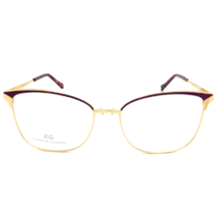 Armação para Óculos Feminino Empório Glasses Dourado/Marrom Fosco Quadrado/Gatinho EG4177 C17 54