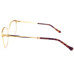 Armação para Óculos Feminino Empório Glasses Dourado/Marrom Fosco Quadrado/Gatinho EG4177 C17 54