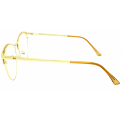 Armação para Óculos Feminino Empório Glasses Dourado/Marrom Fosco Redondo/Gatinho EG4213 C4 52