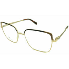 Armação para Óculos Feminino Empório Glasses Dourado/Nude/Marrom Quadrado EG4248P C12 53
