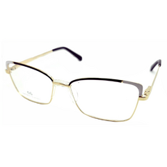 Armação para Óculos Feminino Empório Glasses Dourado/Preto/Branco Retangular EG4247P C6 54
