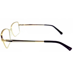 Armação para Óculos Feminino Empório Glasses Dourado/Preto/Branco Retangular EG4247P C6 54