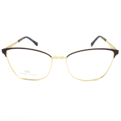 Armação para Óculos Feminino Empório Glasses Dourado/Preto Fosco Gatinho EG4178 C17 53