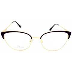 Armação para Óculos Feminino Empório Glasses Dourado/Preto Fosco Gatinho EG4214 C5 56